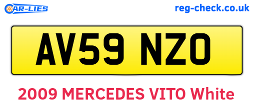 AV59NZO are the vehicle registration plates.