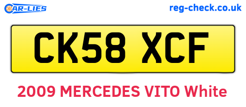 CK58XCF are the vehicle registration plates.