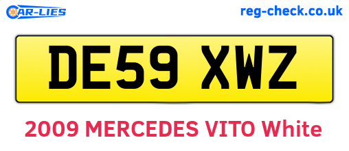 DE59XWZ are the vehicle registration plates.