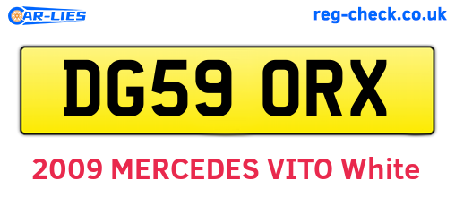 DG59ORX are the vehicle registration plates.