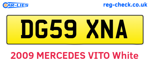 DG59XNA are the vehicle registration plates.