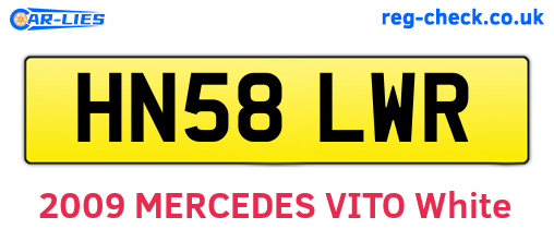 HN58LWR are the vehicle registration plates.
