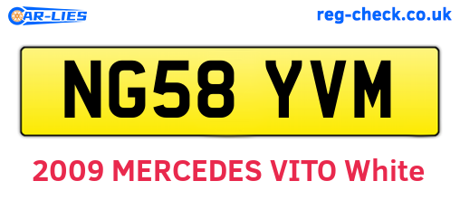 NG58YVM are the vehicle registration plates.