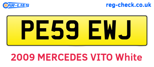 PE59EWJ are the vehicle registration plates.