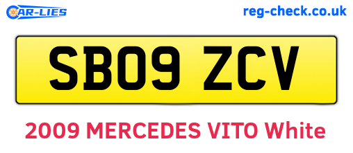SB09ZCV are the vehicle registration plates.