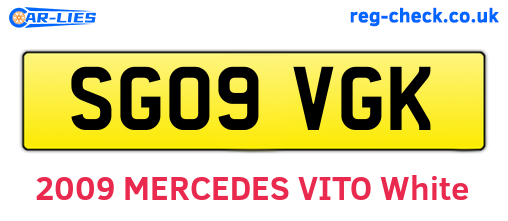 SG09VGK are the vehicle registration plates.