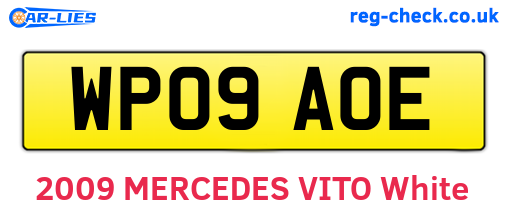 WP09AOE are the vehicle registration plates.