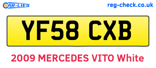 YF58CXB are the vehicle registration plates.