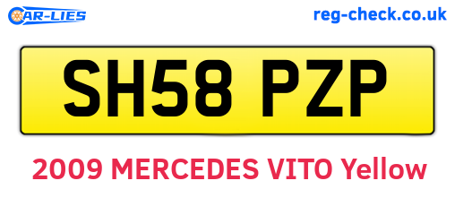 SH58PZP are the vehicle registration plates.