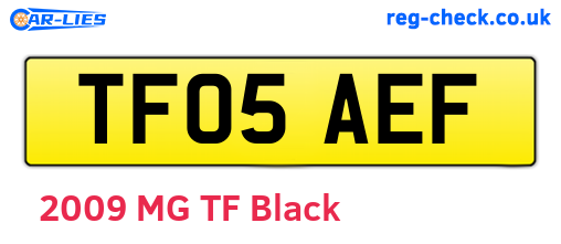 TF05AEF are the vehicle registration plates.