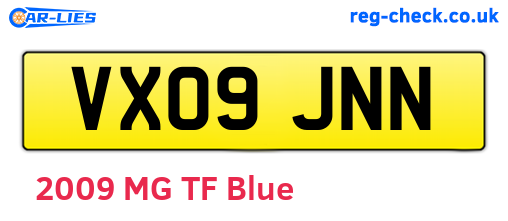 VX09JNN are the vehicle registration plates.