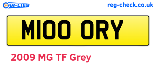 M100ORY are the vehicle registration plates.