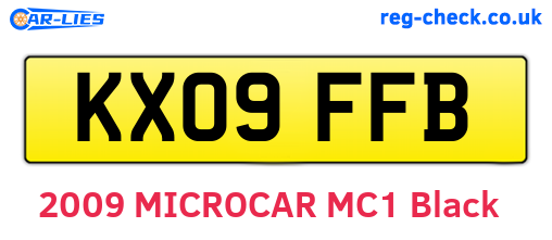 KX09FFB are the vehicle registration plates.