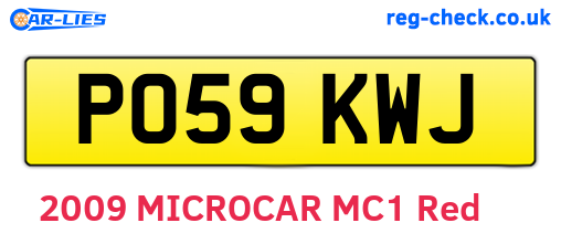 PO59KWJ are the vehicle registration plates.