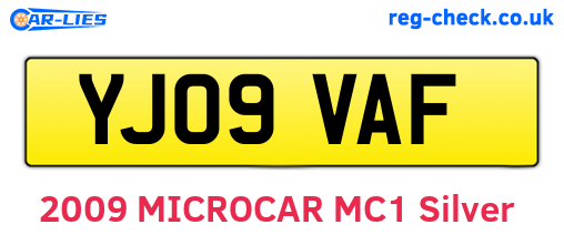 YJ09VAF are the vehicle registration plates.