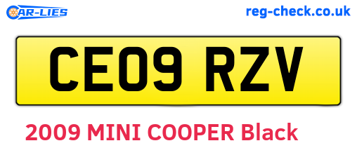 CE09RZV are the vehicle registration plates.