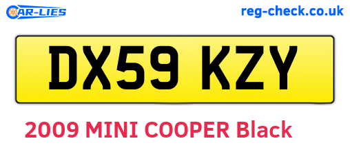 DX59KZY are the vehicle registration plates.