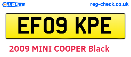 EF09KPE are the vehicle registration plates.