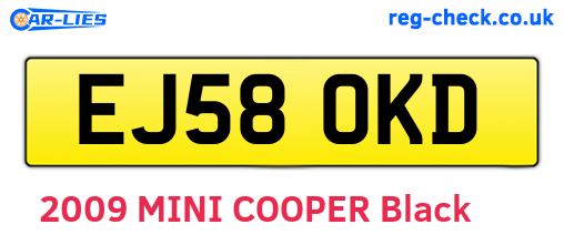 EJ58OKD are the vehicle registration plates.