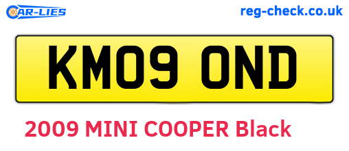 KM09OND are the vehicle registration plates.