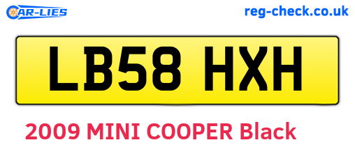 LB58HXH are the vehicle registration plates.