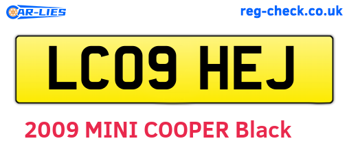LC09HEJ are the vehicle registration plates.