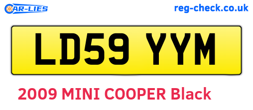 LD59YYM are the vehicle registration plates.
