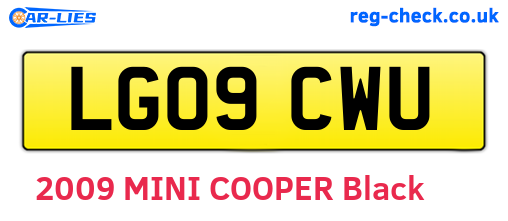 LG09CWU are the vehicle registration plates.