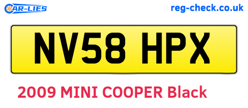 NV58HPX are the vehicle registration plates.