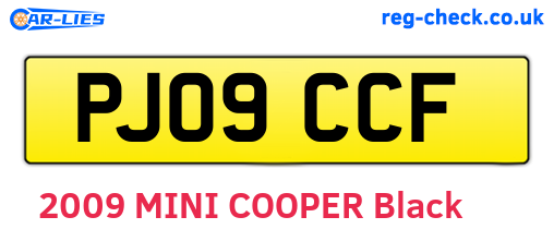 PJ09CCF are the vehicle registration plates.