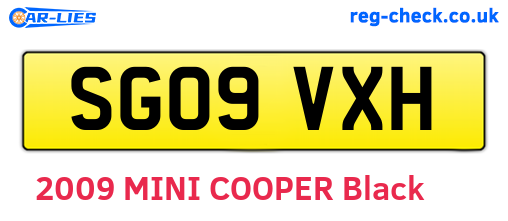 SG09VXH are the vehicle registration plates.