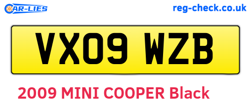 VX09WZB are the vehicle registration plates.
