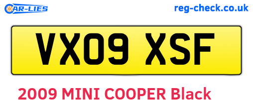 VX09XSF are the vehicle registration plates.