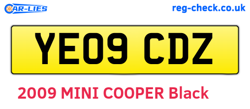YE09CDZ are the vehicle registration plates.