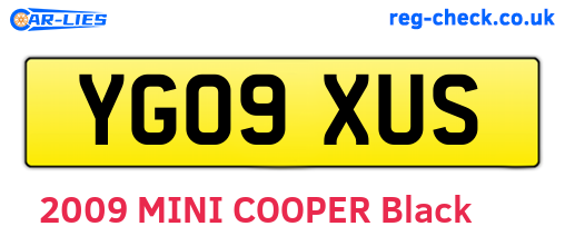 YG09XUS are the vehicle registration plates.