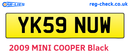 YK59NUW are the vehicle registration plates.