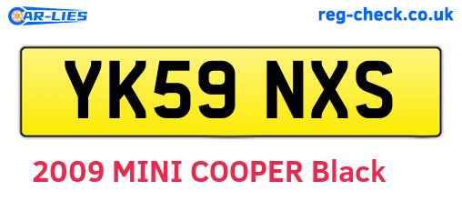 YK59NXS are the vehicle registration plates.