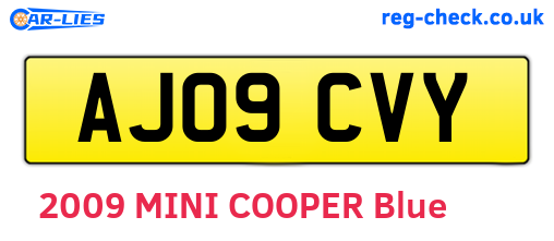 AJ09CVY are the vehicle registration plates.