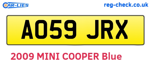 AO59JRX are the vehicle registration plates.