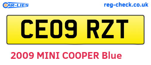 CE09RZT are the vehicle registration plates.