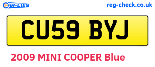 CU59BYJ are the vehicle registration plates.