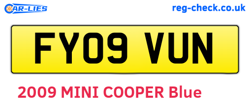 FY09VUN are the vehicle registration plates.