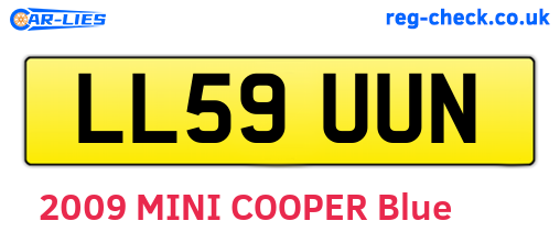 LL59UUN are the vehicle registration plates.