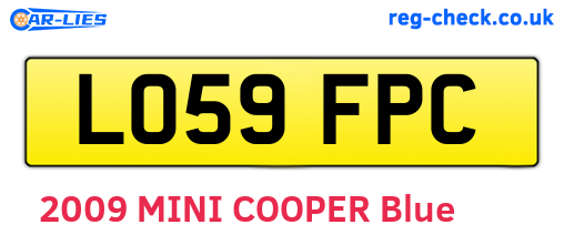 LO59FPC are the vehicle registration plates.