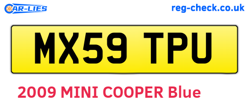 MX59TPU are the vehicle registration plates.