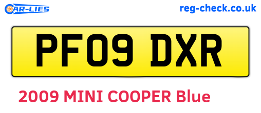 PF09DXR are the vehicle registration plates.