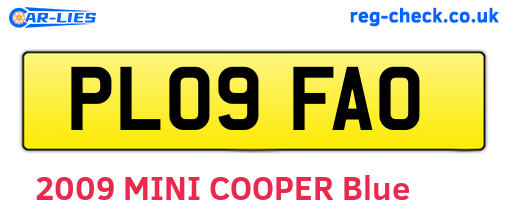 PL09FAO are the vehicle registration plates.