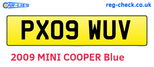 PX09WUV are the vehicle registration plates.