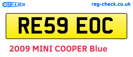 RE59EOC are the vehicle registration plates.