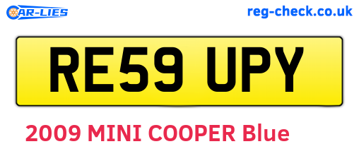 RE59UPY are the vehicle registration plates.